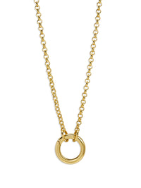 Small Open Belcher Yellow Gold Chain Necklace