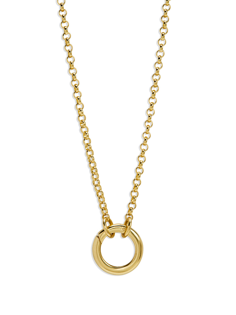 Small Open Belcher Yellow Gold Chain Necklace