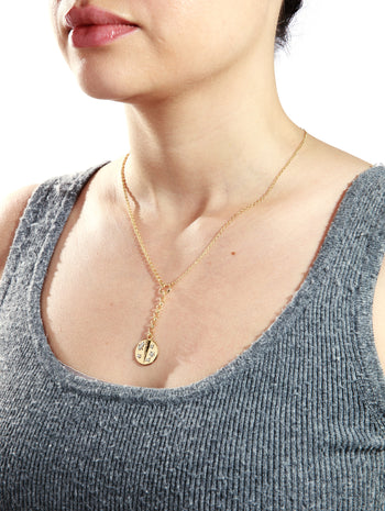 Baby Resilience Medallion On Small Mixed Belcher Yellow Gold Necklace