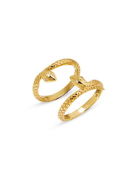 Snake Bookend Yellow Gold Ring