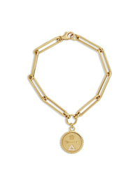 Baby Dream Medallion on Extended Clip Chain Yellow Gold Bracelet