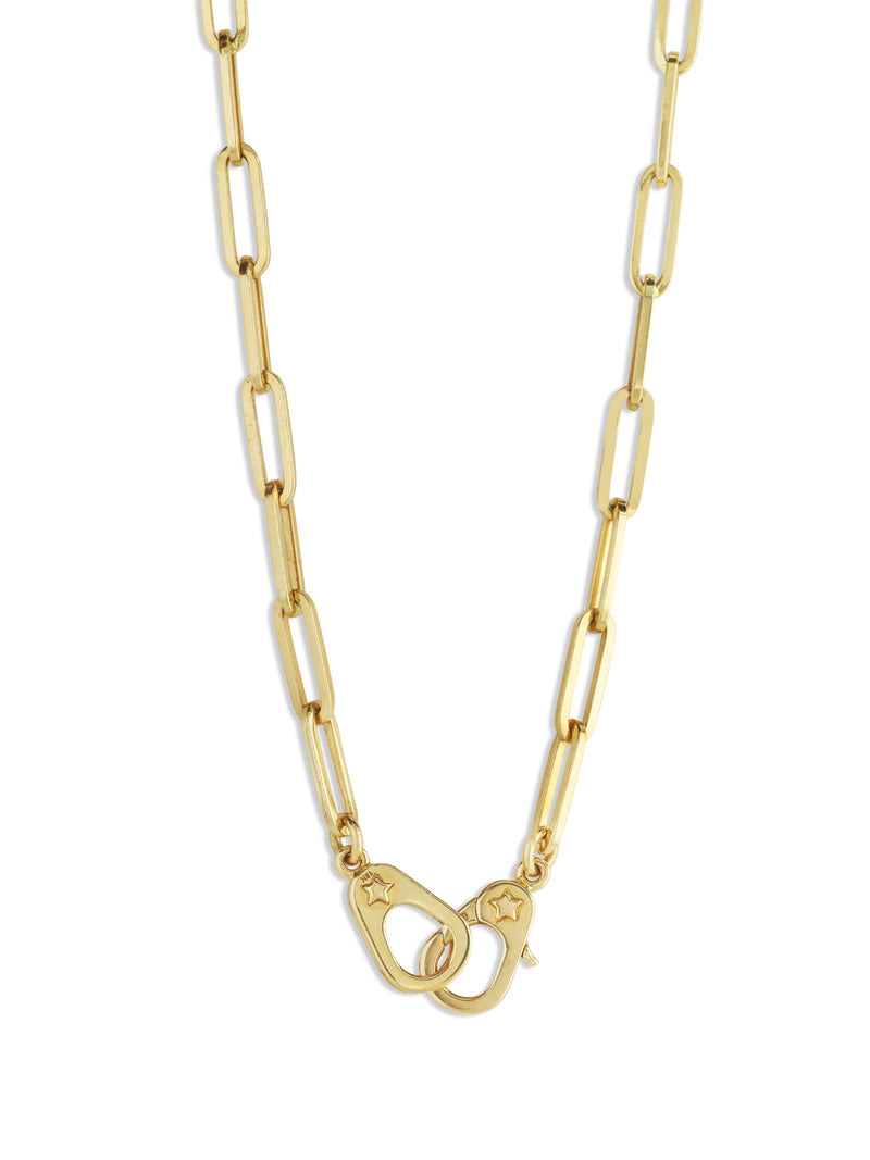 Classic FOB Clip Chain Sister Hook Yellow Gold Necklace