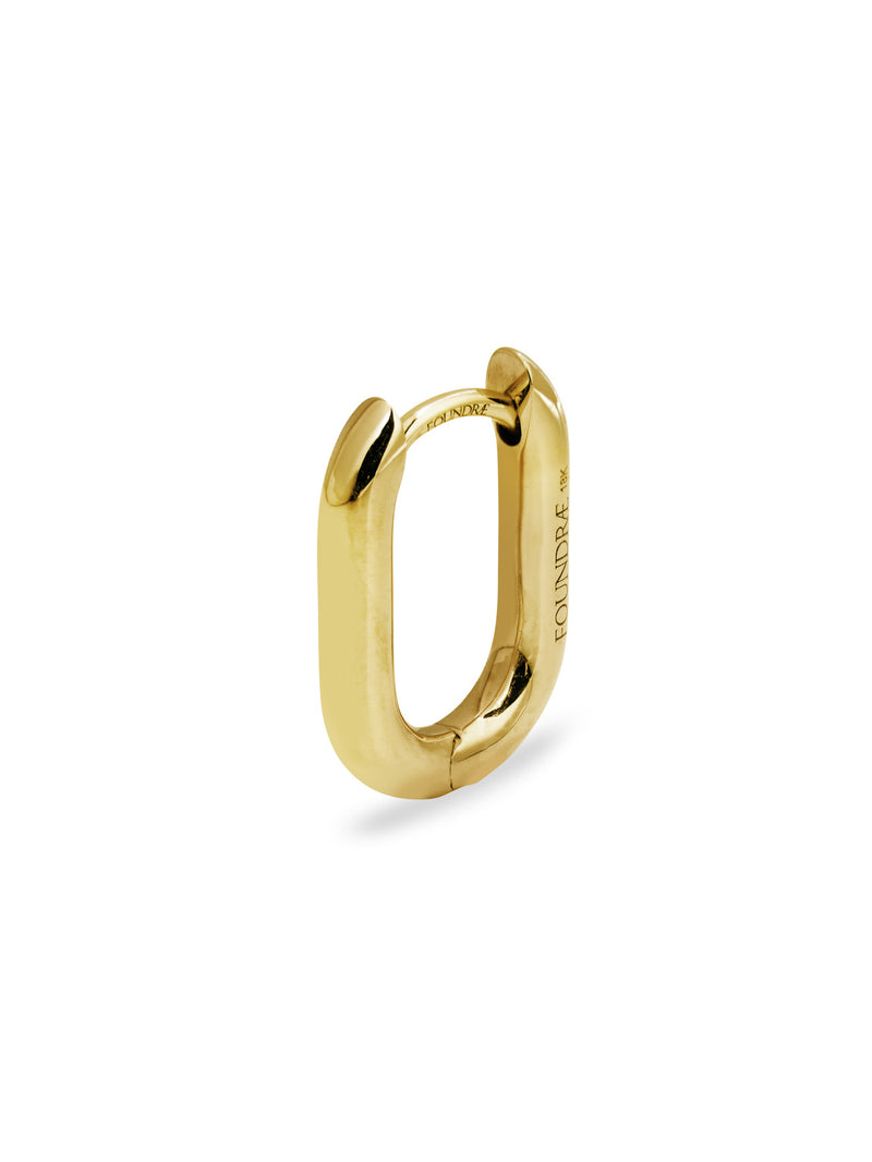 Foundrae | Spade Reverie Gold Symbol Disk Petite Chubby Fob Earring 18K Yellow Gold Size 14mm