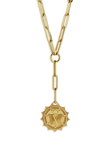 Reverie Classic Fob Clip Extension Chain Yellow Gold Necklace