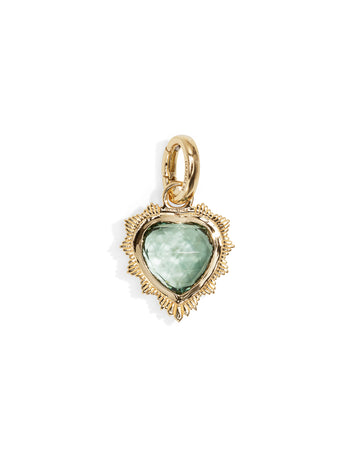 Green Prasiolite Heart Medallion with Oval Pushgate