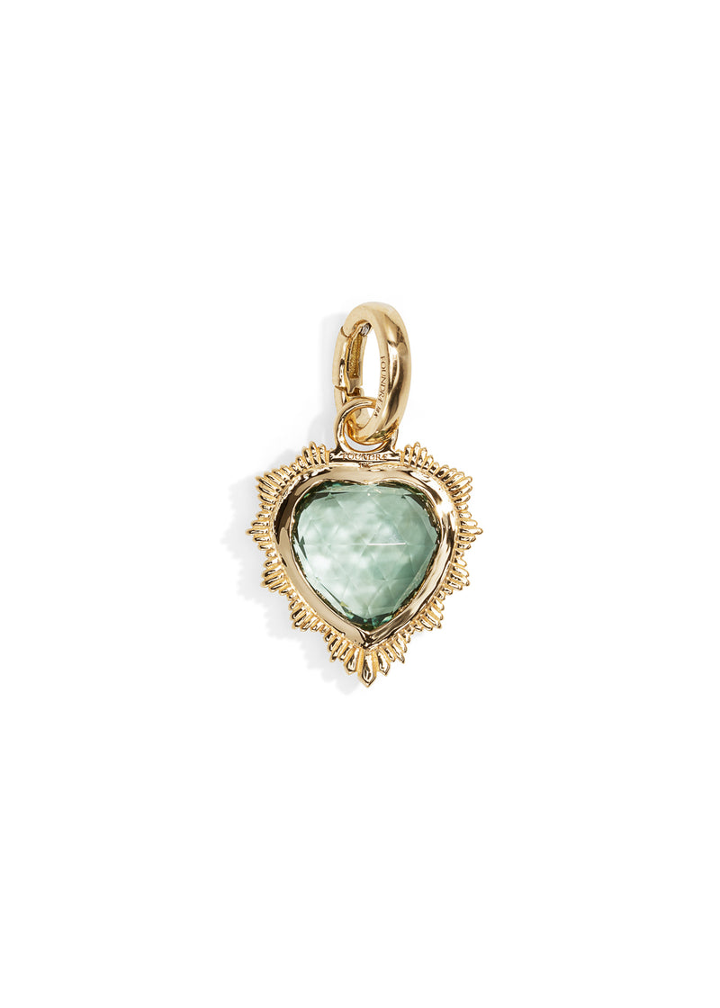 Green Prasiolite Heart Medallion with Oval Pushgate