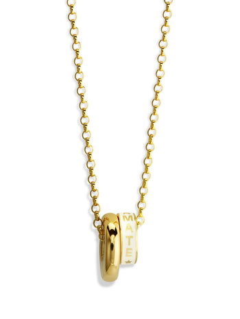 Amate & Thin Gold Heart Beat Fine Belcher Chain Necklace