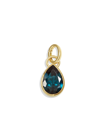 Forever & Always a Pair 4.3ct London Blue Topaz Pear Pendant with Oval Pushgate