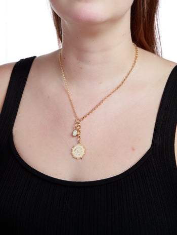 18K Gold Beloved Chain Necklace & Medallion with Gemstone – FoundRae