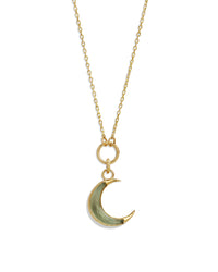 Karma Prasiolite Crescent Fine Yellow Gold Necklace