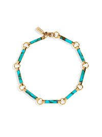 Turquoise Element Yellow Gold Chain Bracelet