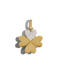 Medium Pave Four Heart Clover with Oval Pushgate