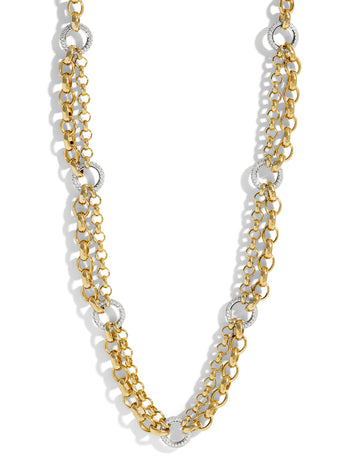 Heavy Mixed Double Belcher Diamond Chain Necklace