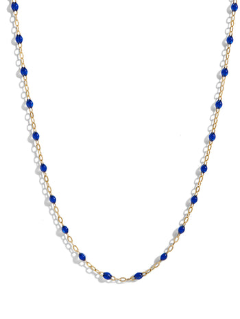 Classic Gigi Lapis Resin Yellow Gold Necklace