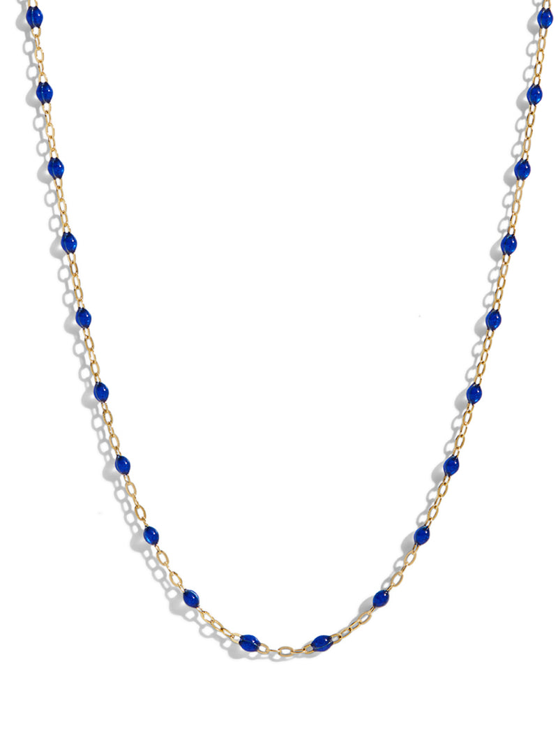 Classic Gigi Lapis Resin Yellow Gold Necklace