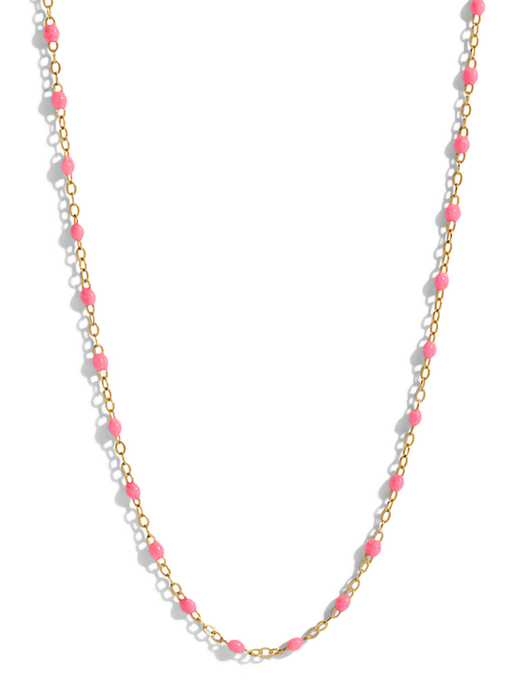 Classic Gigi Pink Resin Yellow Gold Necklace