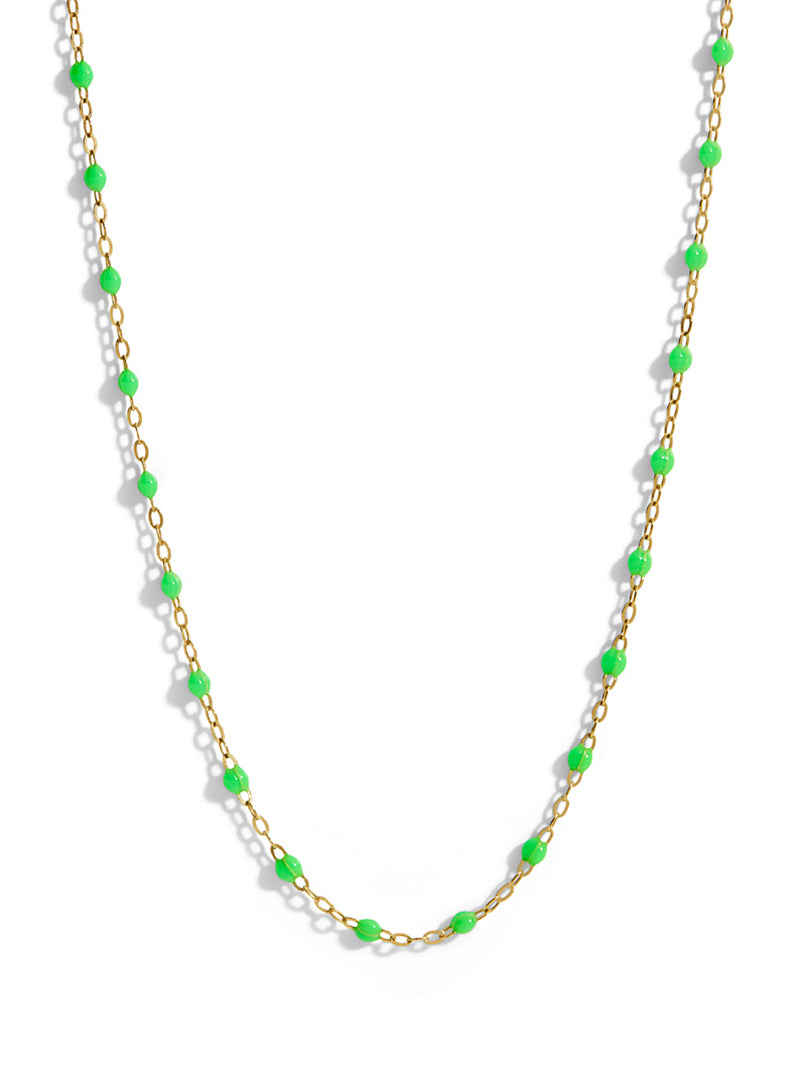 Classic Gigi Neon Resin Yellow Gold Necklace