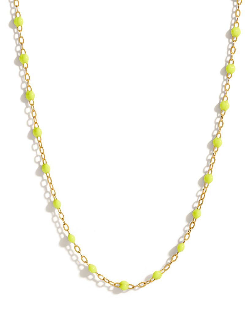 Classic Gigi Lime Yellow Gold Necklace