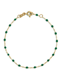 Classic Gigi Emerald Resin Yellow Gold Bracelet