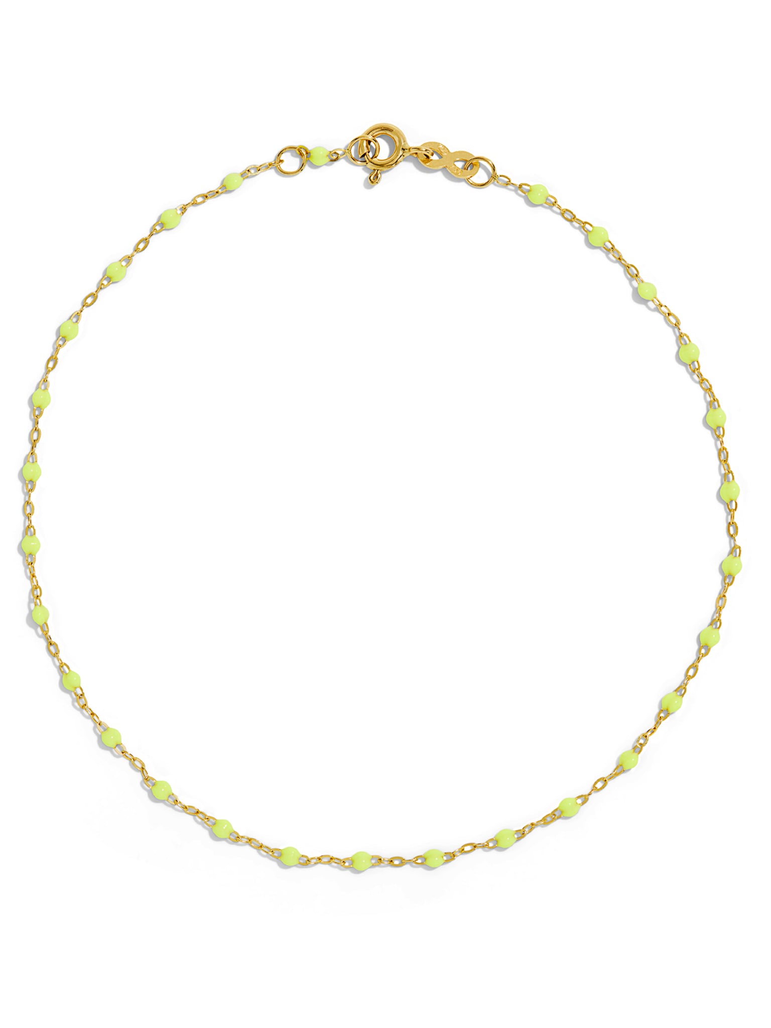 Classic Gigi Lime Resin Yellow Gold Anklet