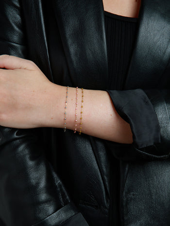 Classic Gigi Blush Resin Yellow Gold Bracelet