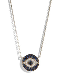 Mini Dawn Evil Eye White Gold Necklace