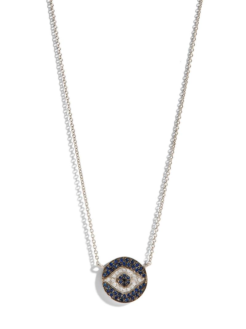 Mini Dawn Evil Eye White Gold Necklace