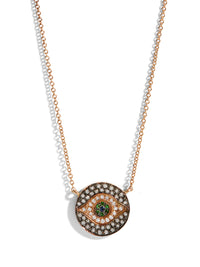 Mini Dawn Evil Eye Rose Gold Pendant Necklace