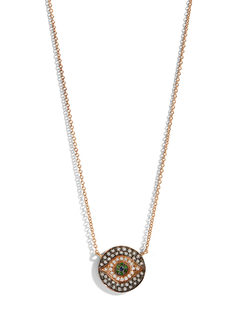 Mini Dawn Evil Eye Rose Gold Pendant Necklace