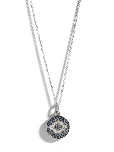 Mini Dawn Evil Eye White Gold Pendant Necklace