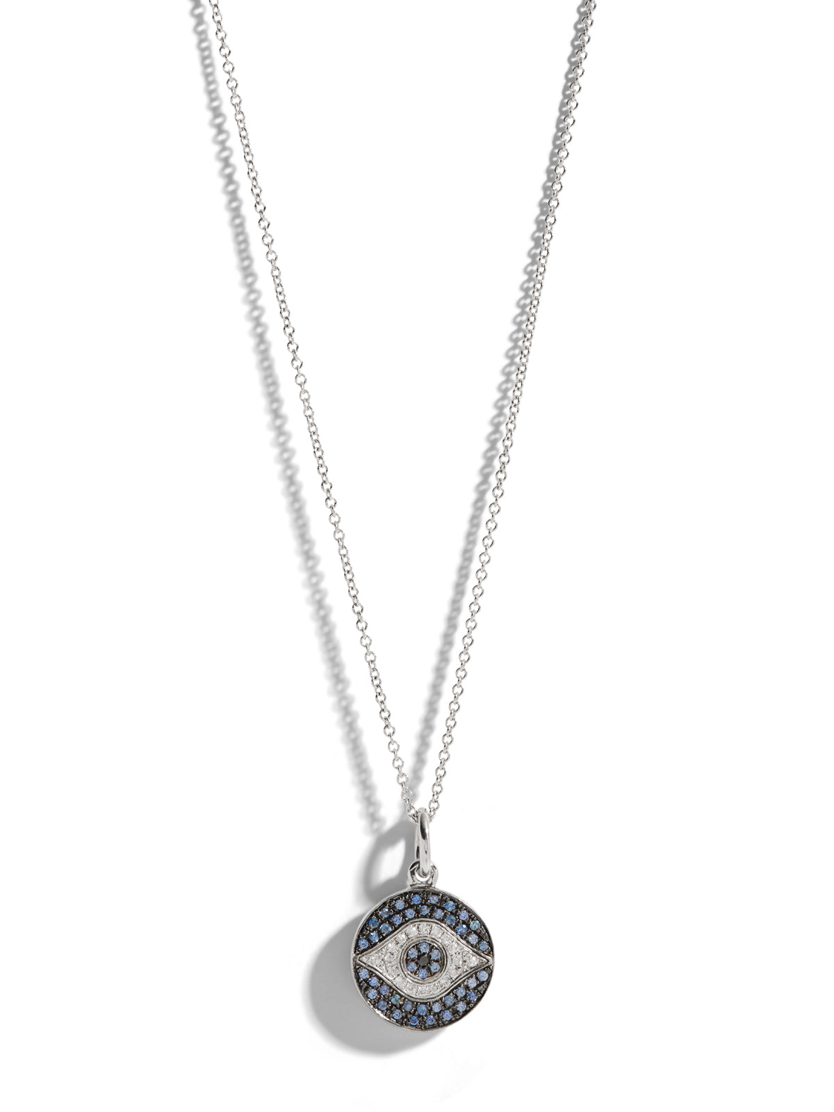 Mini Dawn Evil Eye White Gold Pendant Necklace