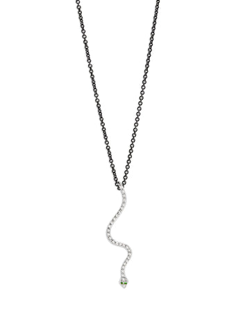 Diamond White Gold Snake Necklace