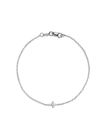 Diamond Mini Cross White Gold Bracelet