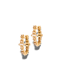 Small Diamond Rivulet Spread Oval Hoop Yellow Gold Earrings