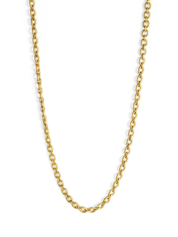 Signature Oval Link Yellow Gold Chain Necklace