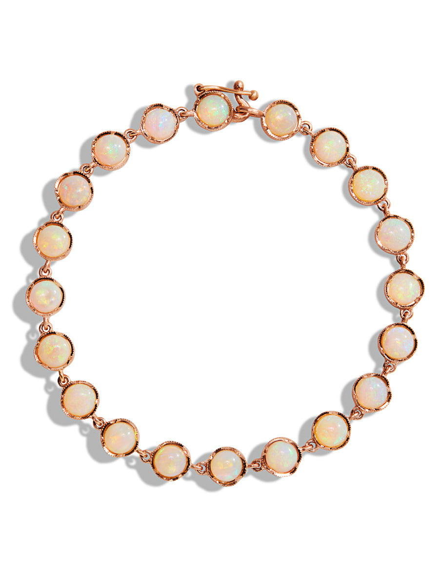 Crystal Opal Petite Classic Link Rose Gold Bracelet