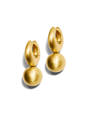 Gumball Puffed Gold Huggie Hoop Earrings