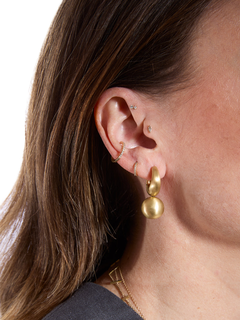 Gumball Puffed Gold Huggie Hoop Earrings