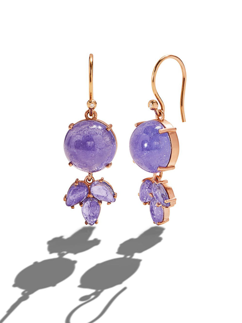 Classic Dew Drop Tanzanite Yellow Gold Earrings