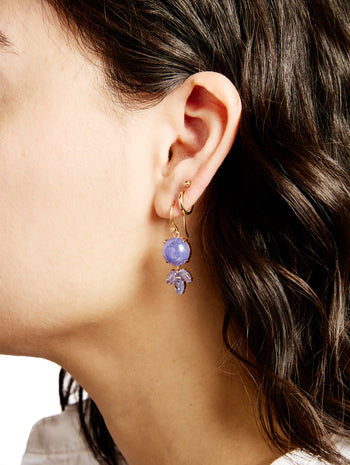 Classic Dew Drop Tanzanite Yellow Gold Earrings