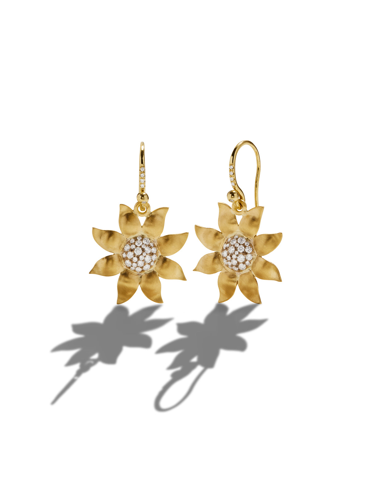 Golden Blossom Wildflower Yellow Gold Earrings