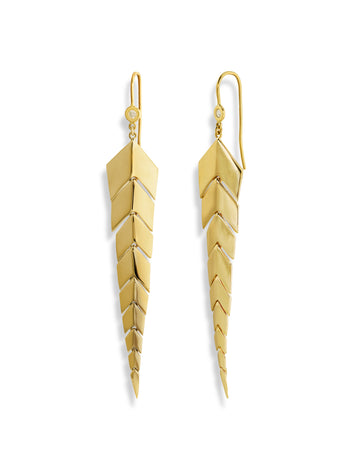Midi Fishtail Yellow Gold Earrings