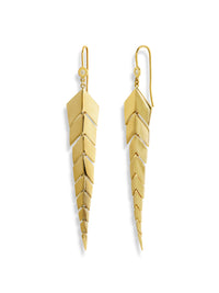Midi Fishtail Yellow Gold Earrings