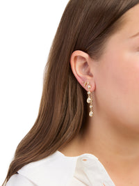 Round & Teardrop Diamond Sophia Yellow Gold Earring Back