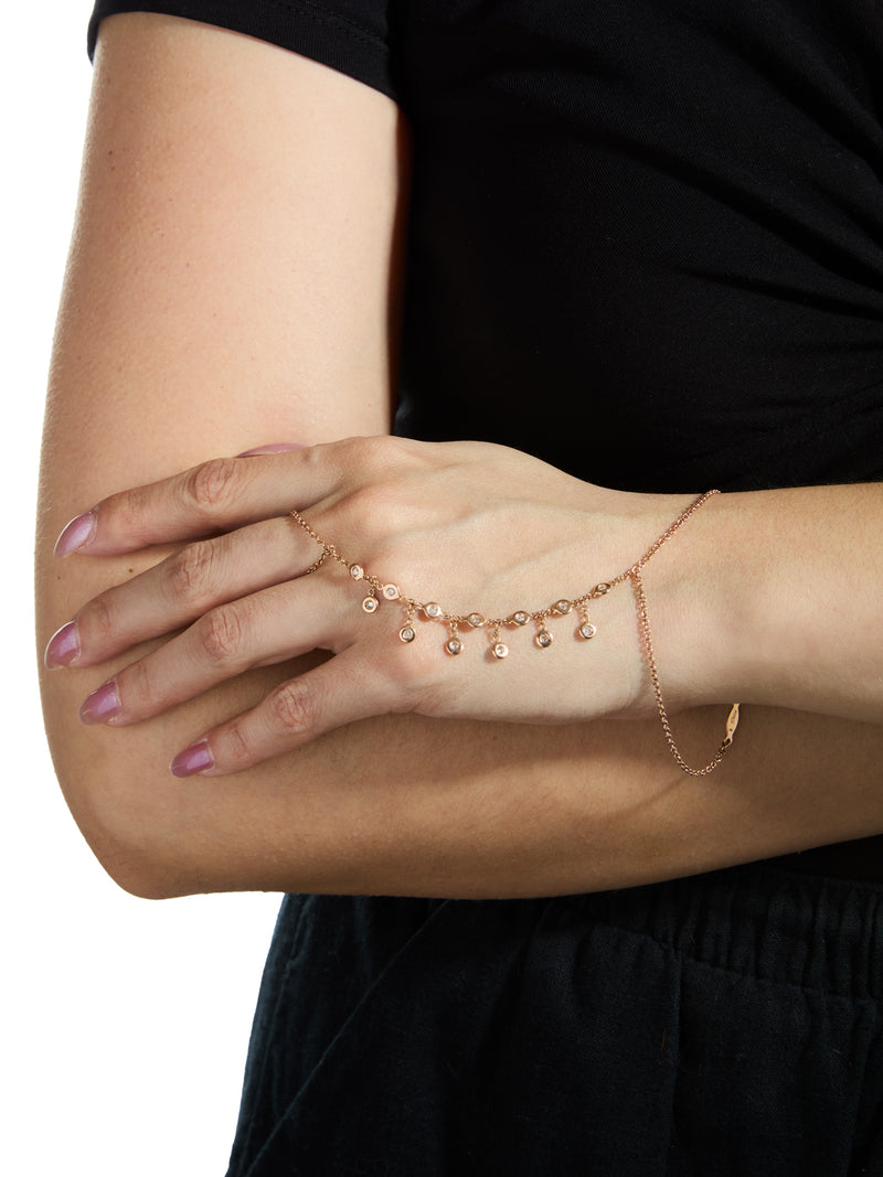 Diamond Shaker Rose Gold Finger Bracelet