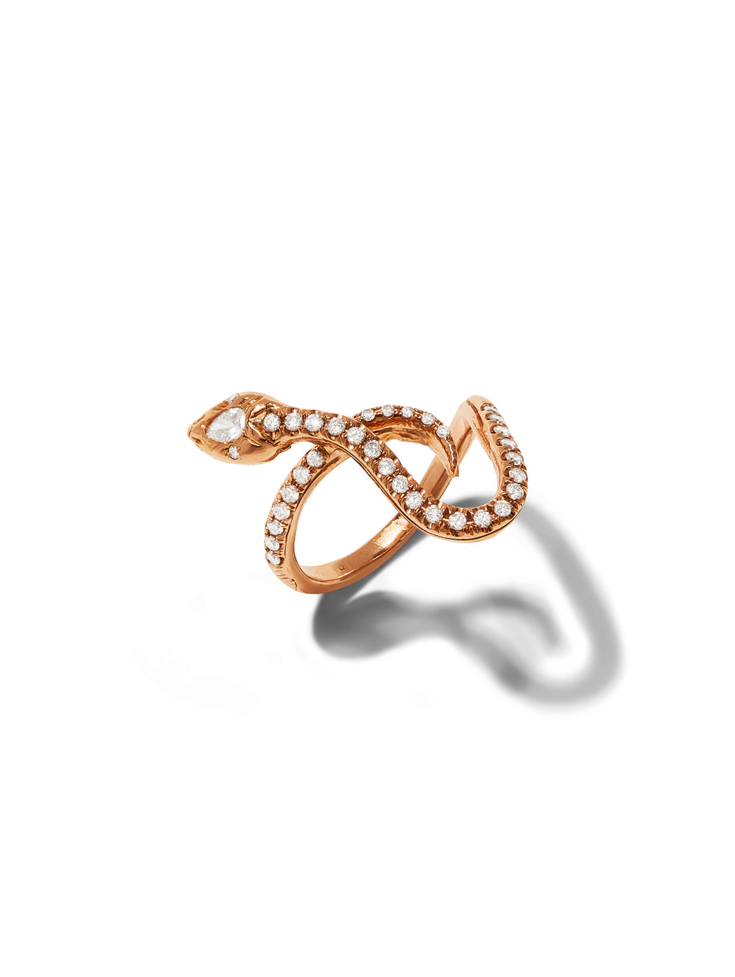 Diamond Agatha Snake Rose Gold Ring