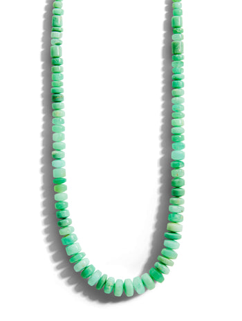 Graduated Chrysoprase Beaded Yellow Gold Necklace