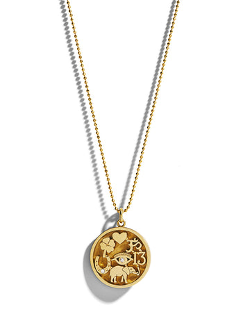 Good Luck Charm Yellow Gold Necklace