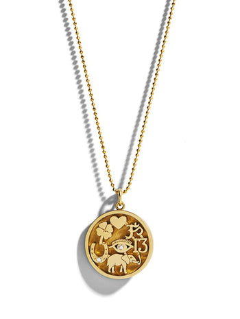 Good Luck Charm Yellow Gold Necklace