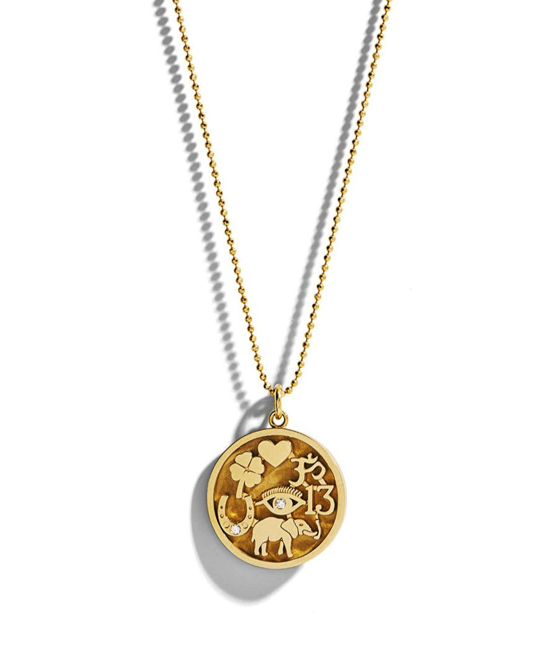 Good Luck Charm Yellow Gold Necklace